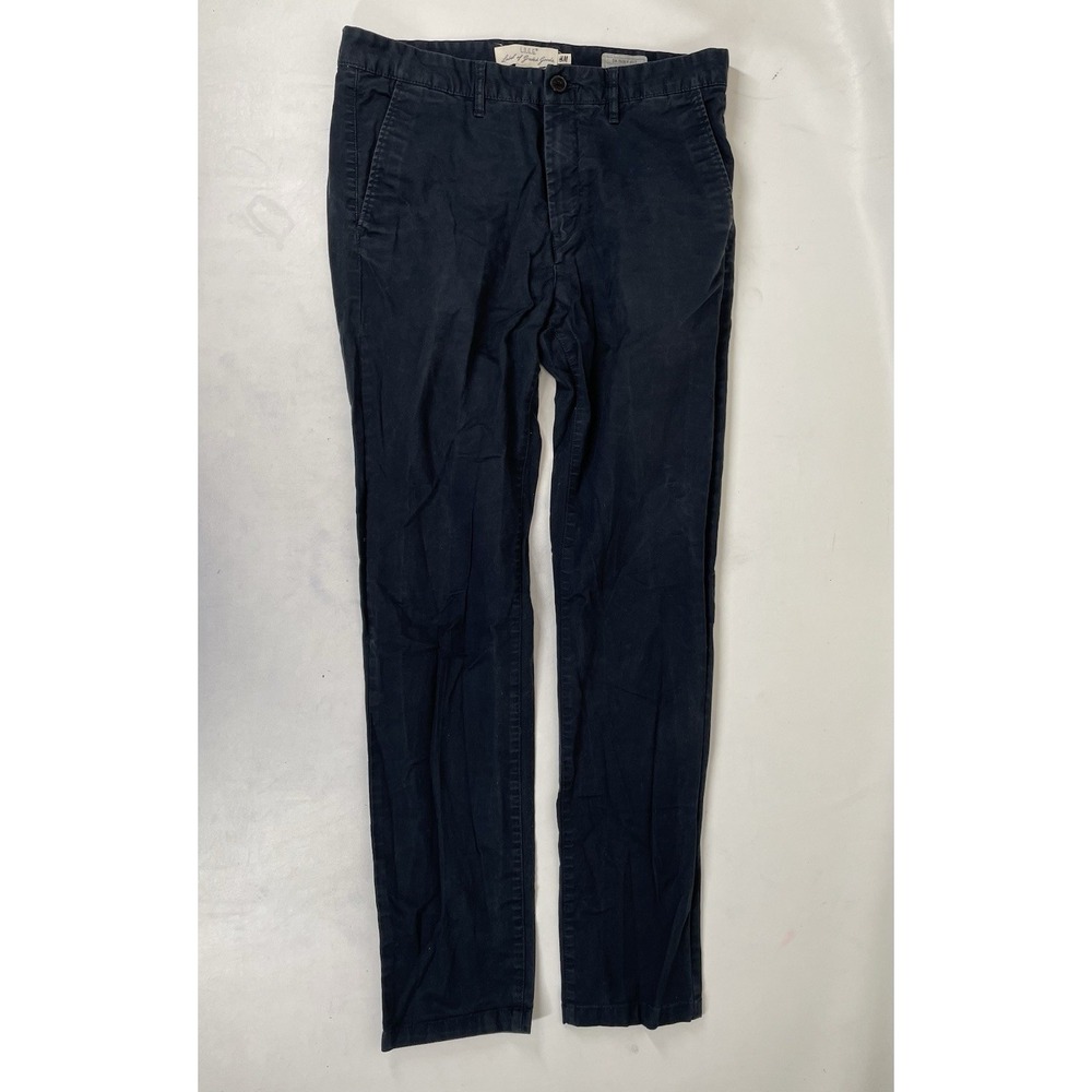 H&M LOGG Flat Front Skinny Fit Chino Pants Mens Size 32‎ Blue